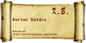 Kertai Balázs névjegykártya