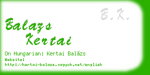 balazs kertai business card